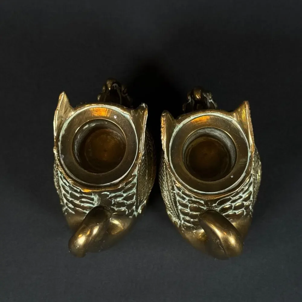 Exquisite Vintage Brass Swan Taper Candle Candlestick Holder A Timeless Treasure